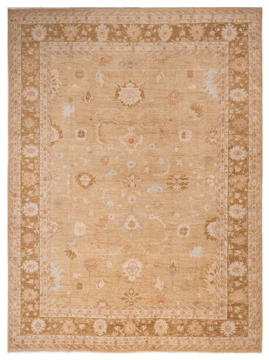 Authentic Angora Oushak Leyla Gold Traditional Hand Knotted Rug