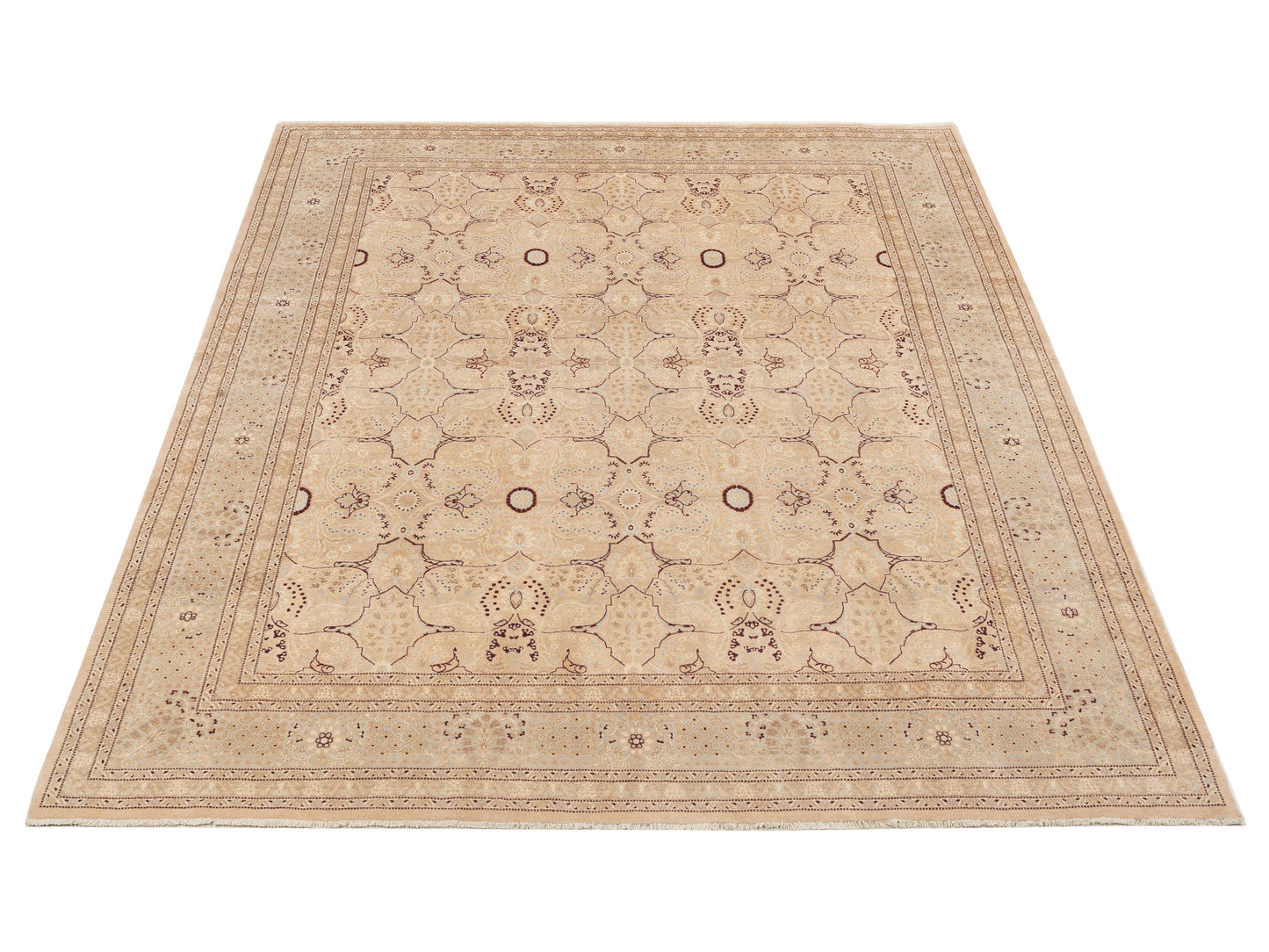 Rajpur Haji Jalili 153653 Pink Silver Traditional Hand Knotted Rug