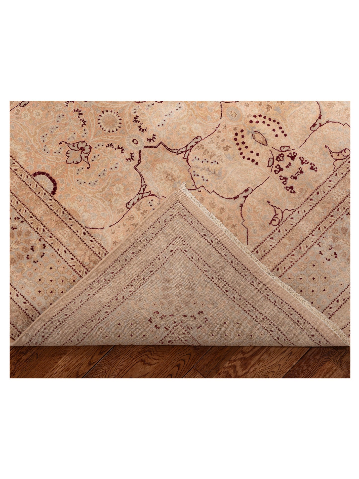 Rajpur Haji Jalili 153653 Pink Silver Traditional Hand Knotted Rug