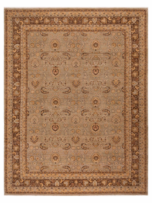 Pasha Karya Saran Green Traditional Hand Knotted Rug