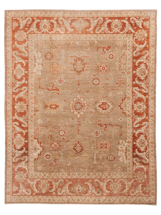 Authentic Angora Oushak Pinar Brown Traditional Hand Knotted Rug