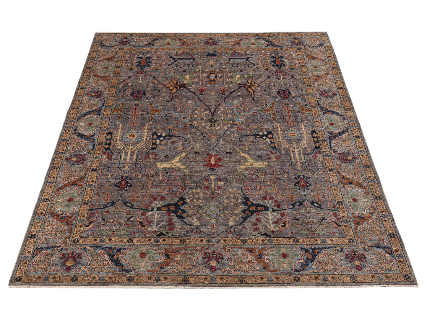 Nomad Akcha 153708 Purple Blue Traditional Hand Knotted Rug