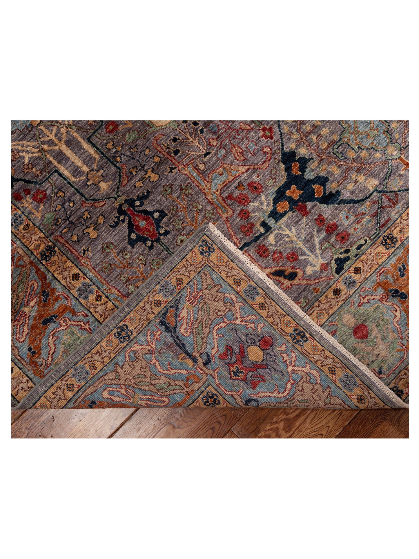 Nomad Akcha 153708 Purple Blue Traditional Hand Knotted Rug