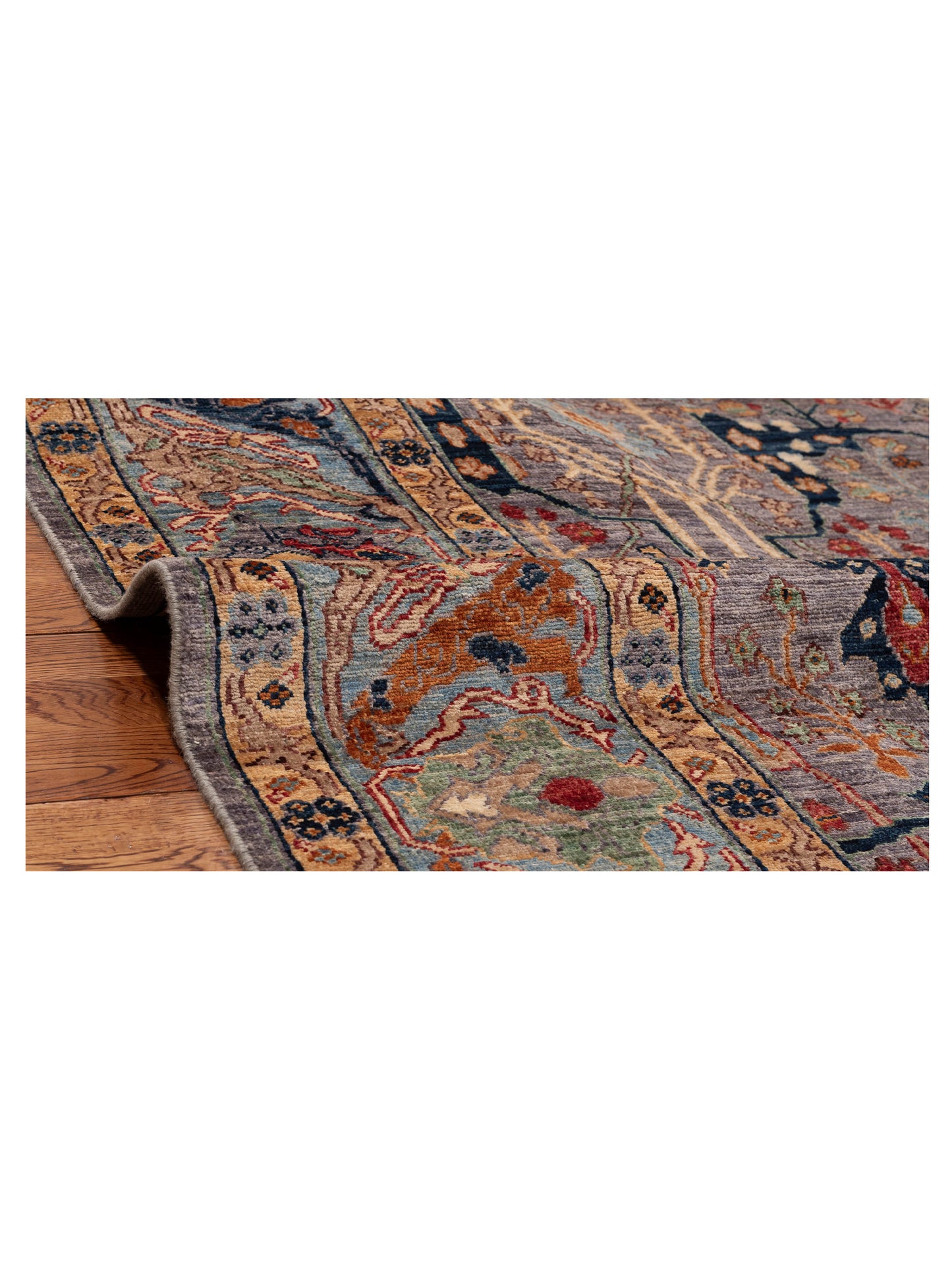 Nomad Akcha 153708 Purple Blue Traditional Hand Knotted Rug