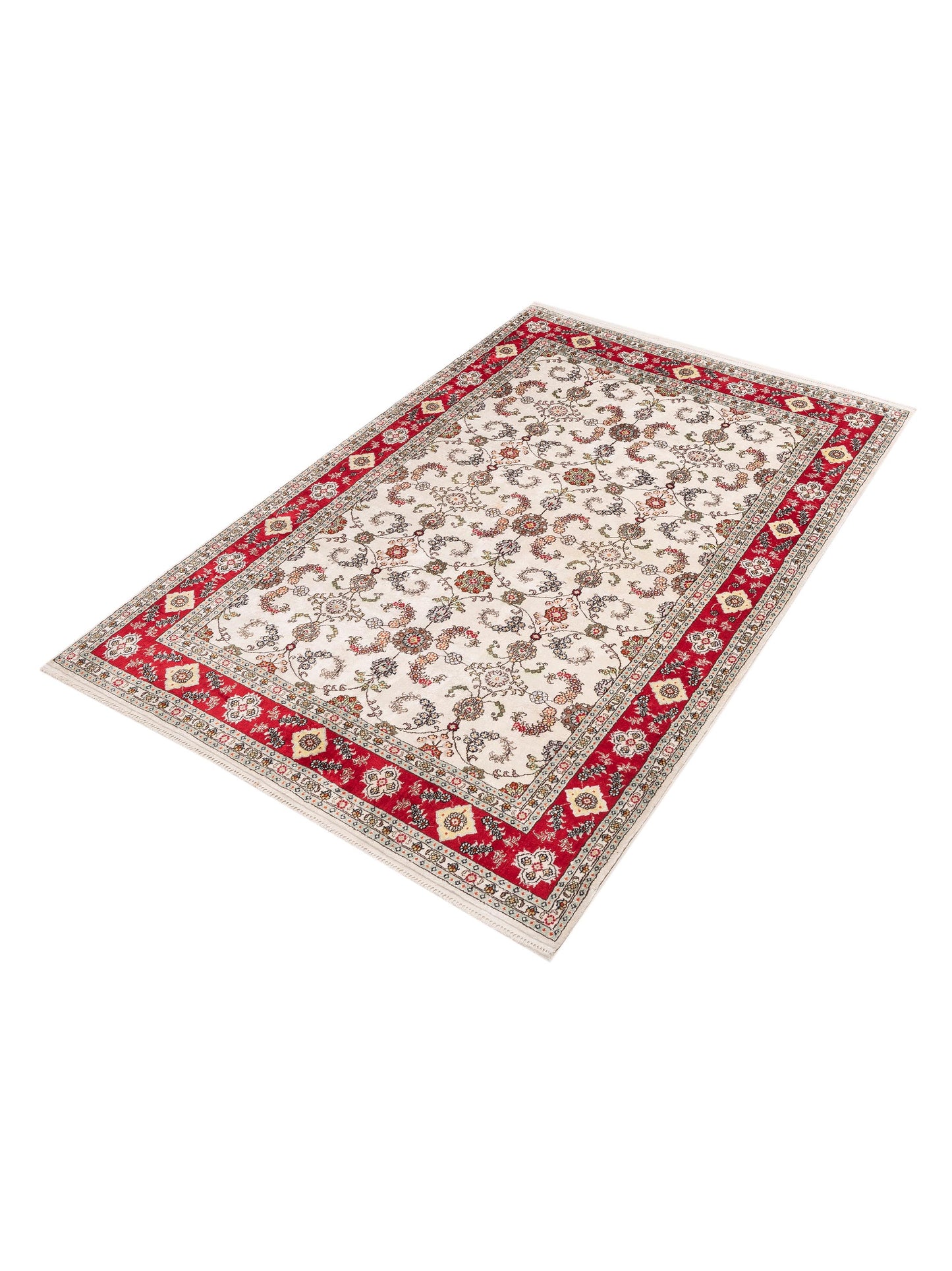 Pasha Elegance 153712 Ivory Red Traditional Hand Knotted Rug