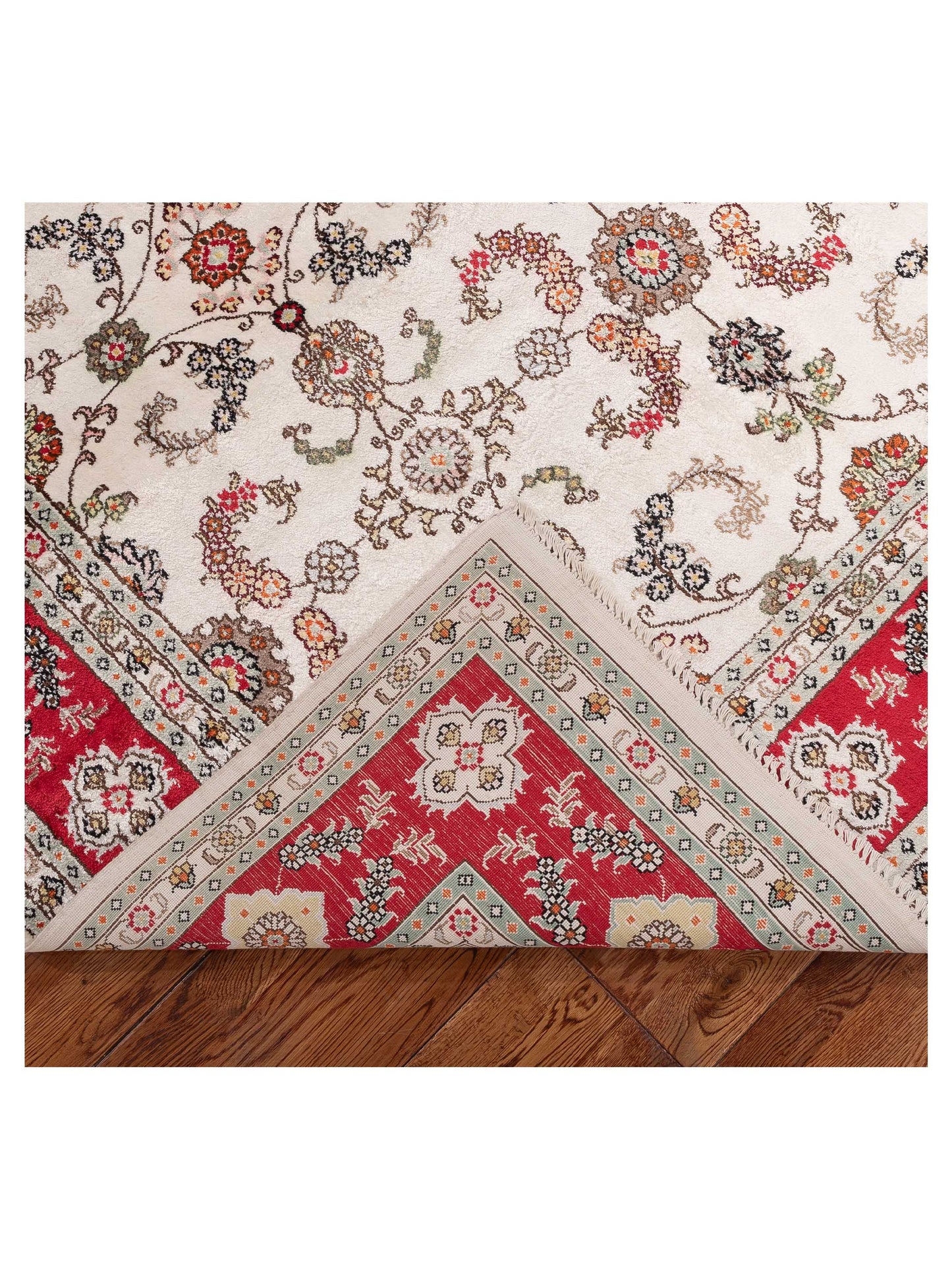 Pasha Elegance 153712 Ivory Red Traditional Hand Knotted Rug