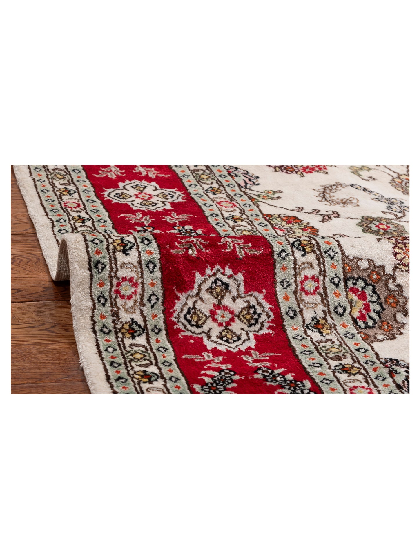 Pasha Elegance 153712 Ivory Red Traditional Hand Knotted Rug