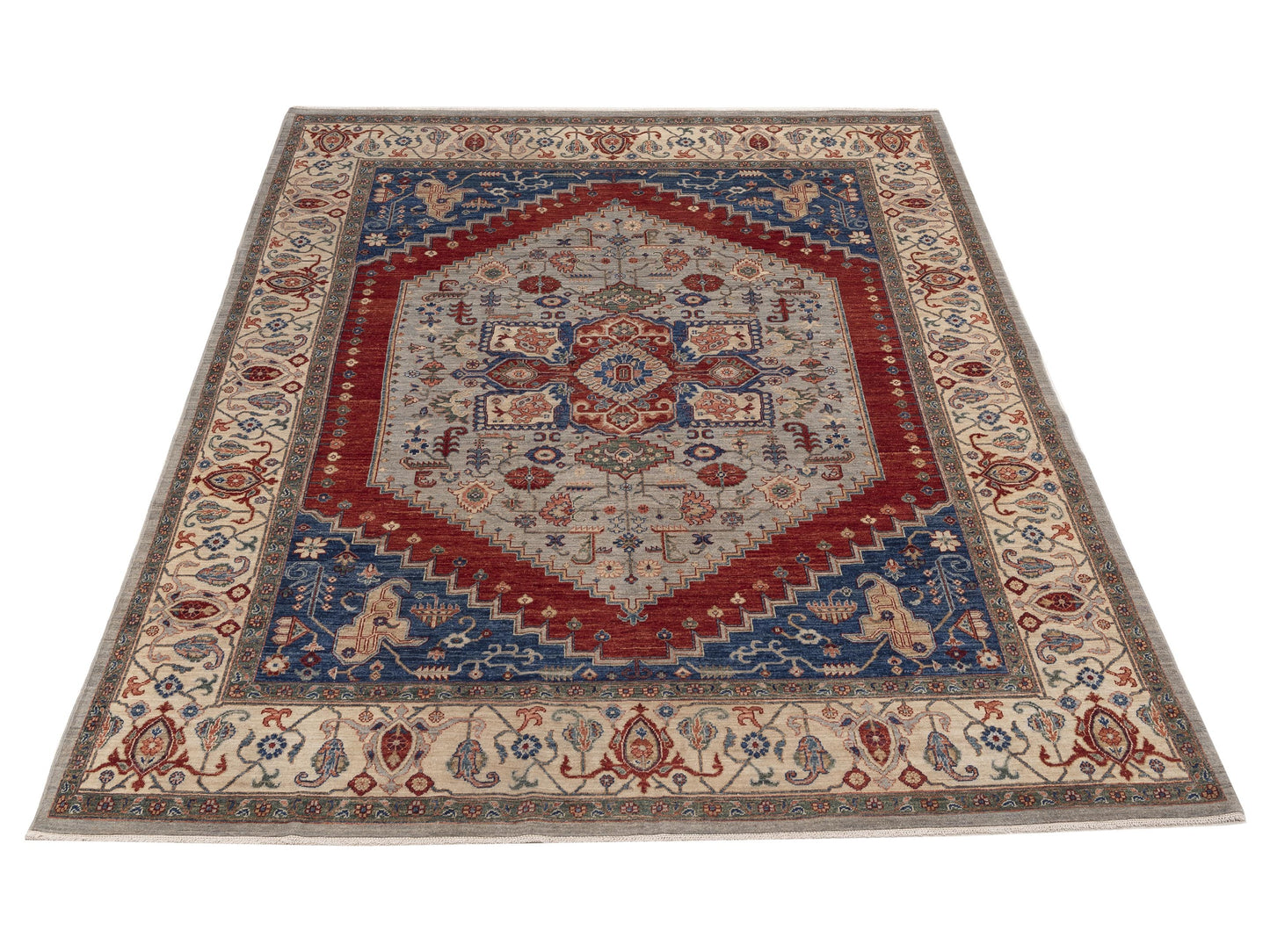 Pasha Sultan 153769 Silver Ivory Traditional Hand Knotted Rug