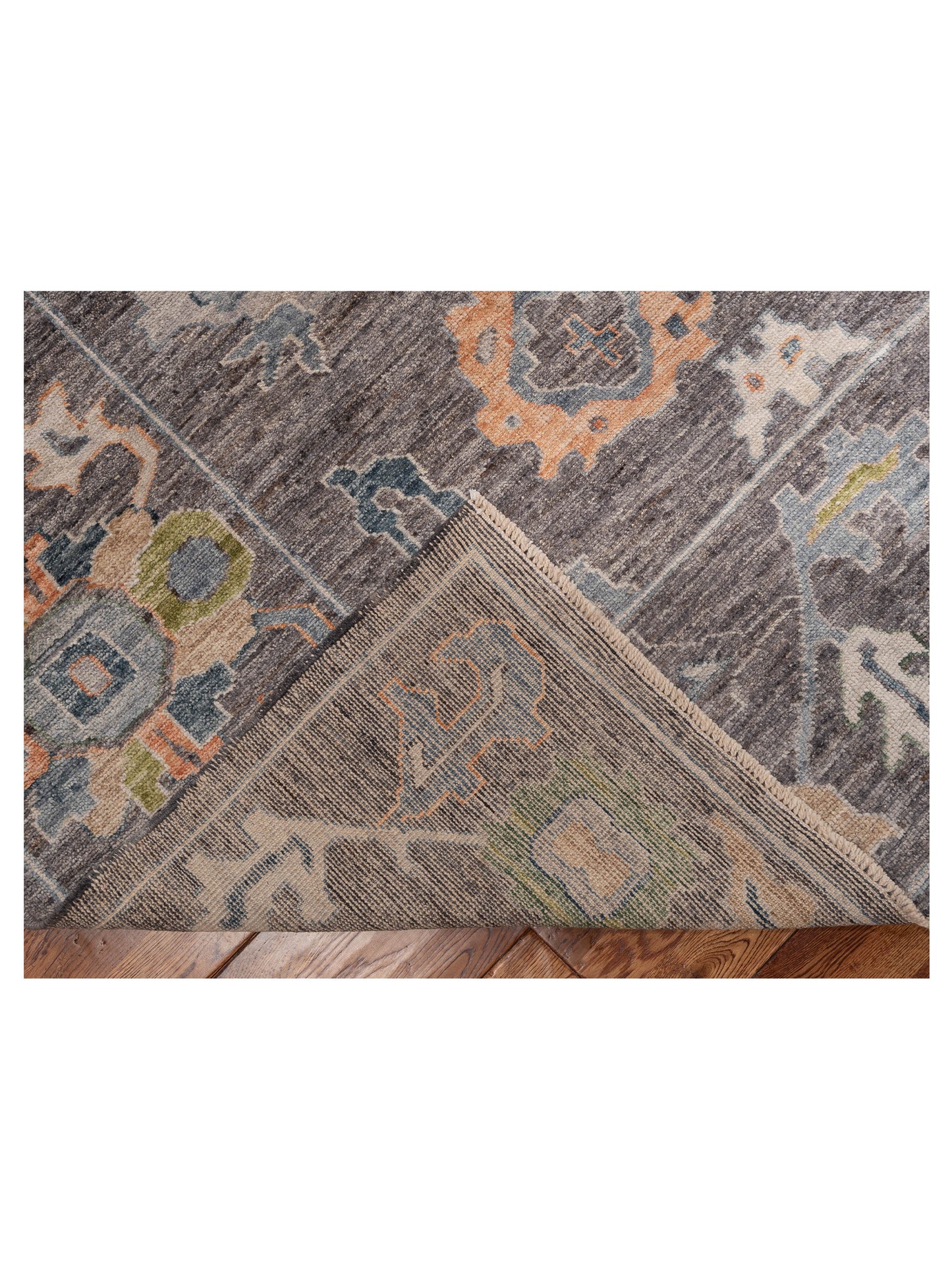 Authentic Angora Oushak Elif Gray Gray Traditional Hand Knotted Rug