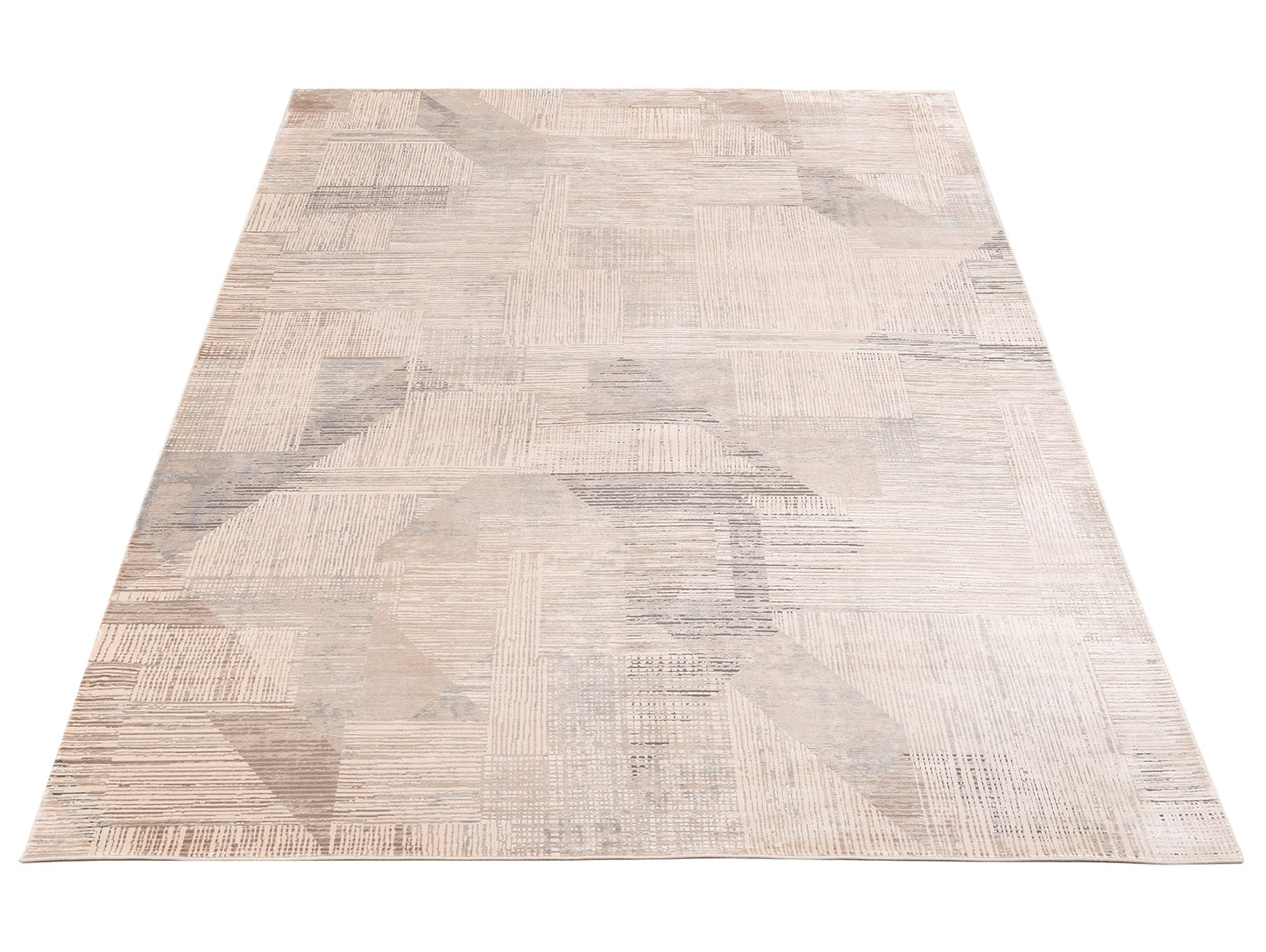 Bergamo Palermo 153818 Beige Gray Contemporary Machine Made Rug