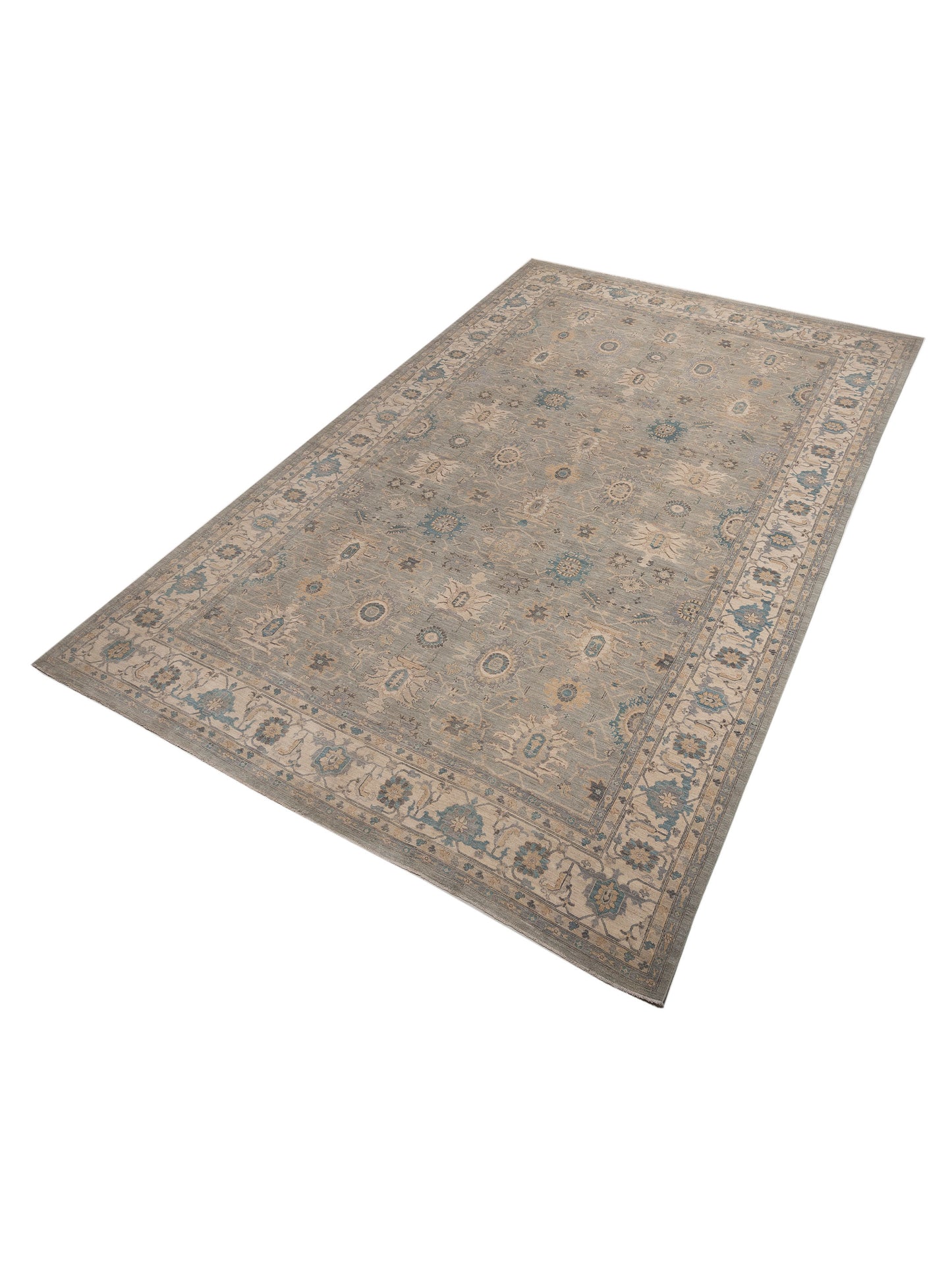 Nomad Laila 153949 Light Gray Ivory Traditional Hand Knotted Rug