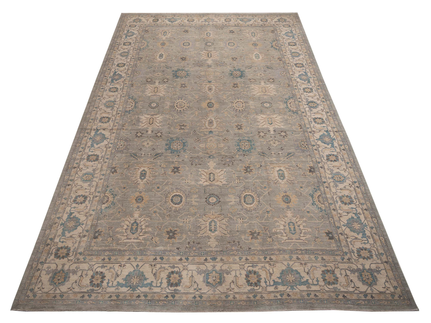 Nomad Laila 153949 Light Gray Ivory Traditional Hand Knotted Rug