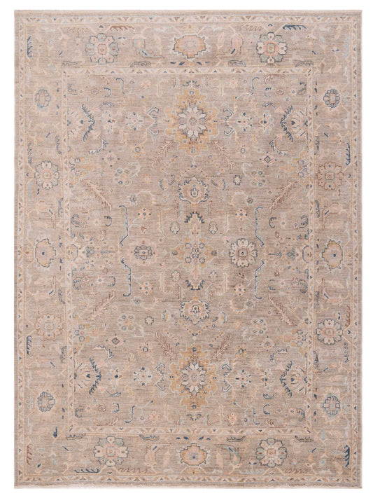 Authentic Angora Oushak Bahar Gray Traditional Hand Knotted Rug