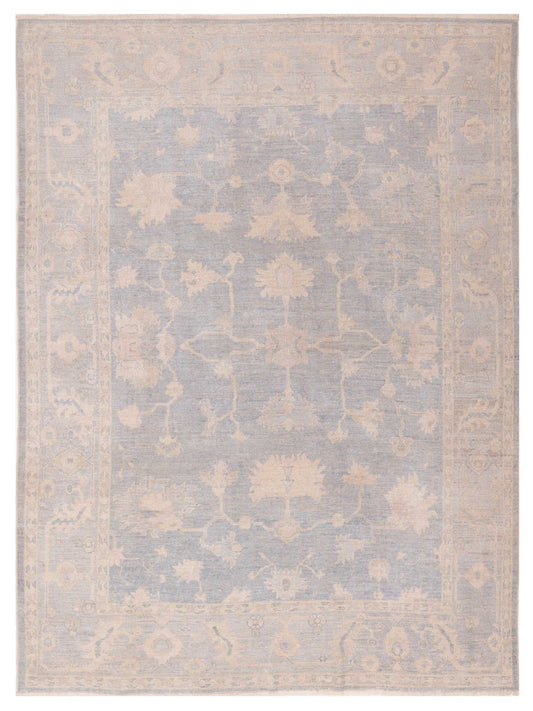 Authentic Angora Oushak Sezen Blue Traditional Hand Knotted Rug