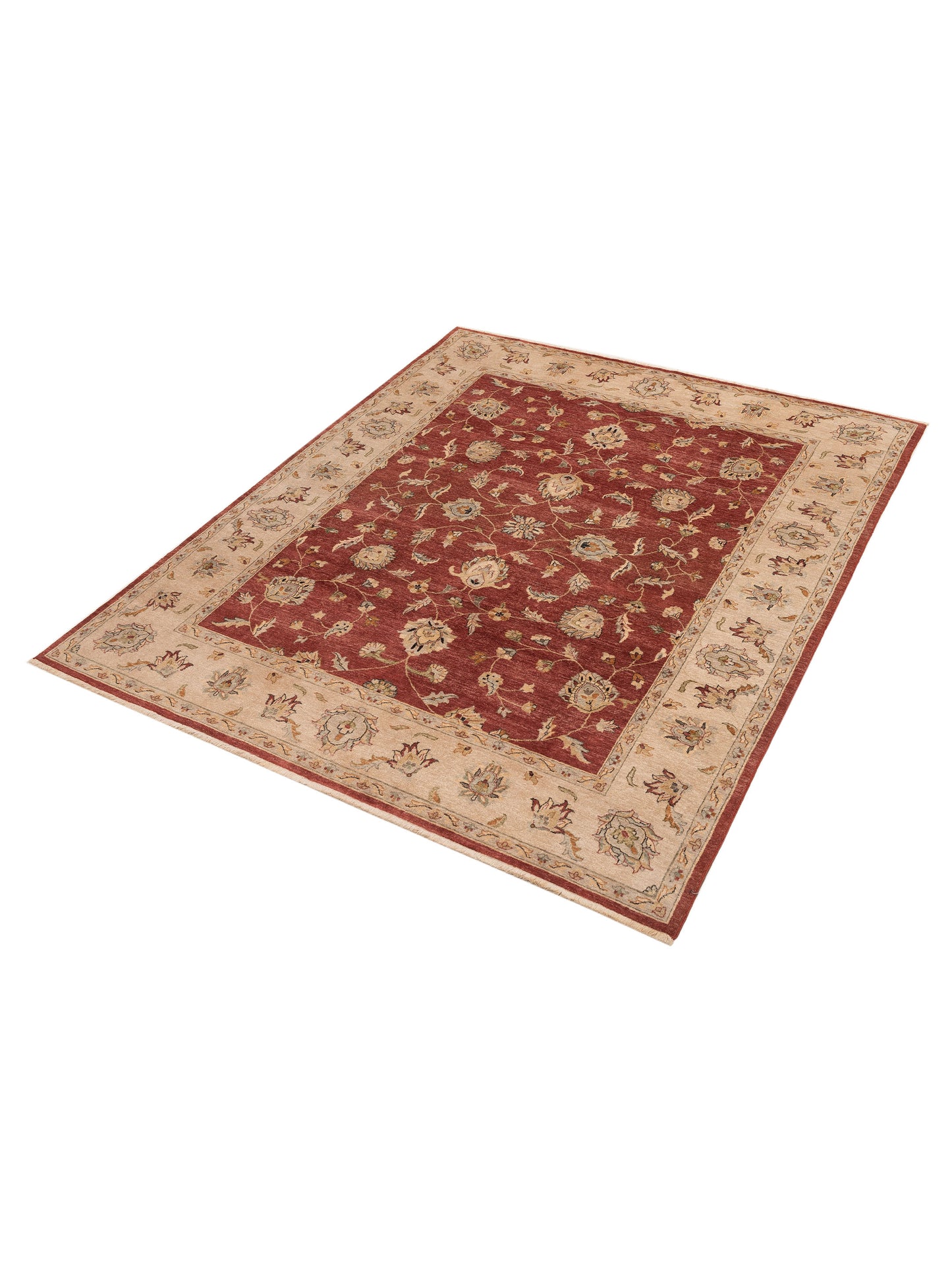 Rajpur Ghazani 153996 Red Ivory Traditional Hand Knotted Rug