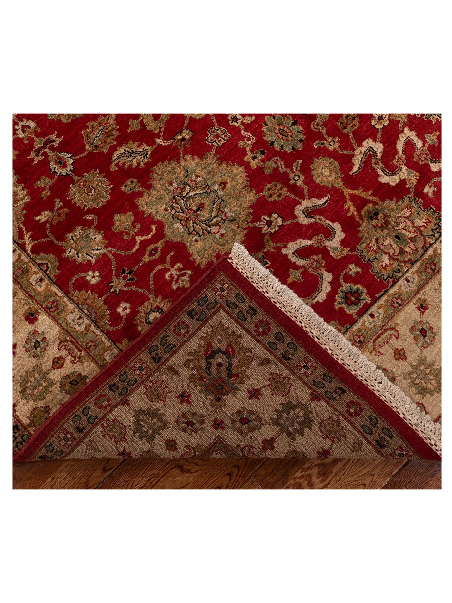 Rajpur Crown 153998 Red Ivory Traditional Hand Knotted Rug