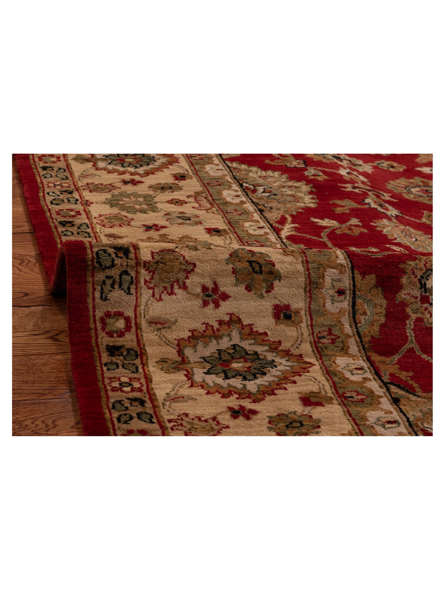 Rajpur Crown 153998 Red Ivory Traditional Hand Knotted Rug