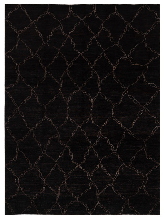 Siena Tibetino 153999 Black Contemporary Hand Knotted Rug