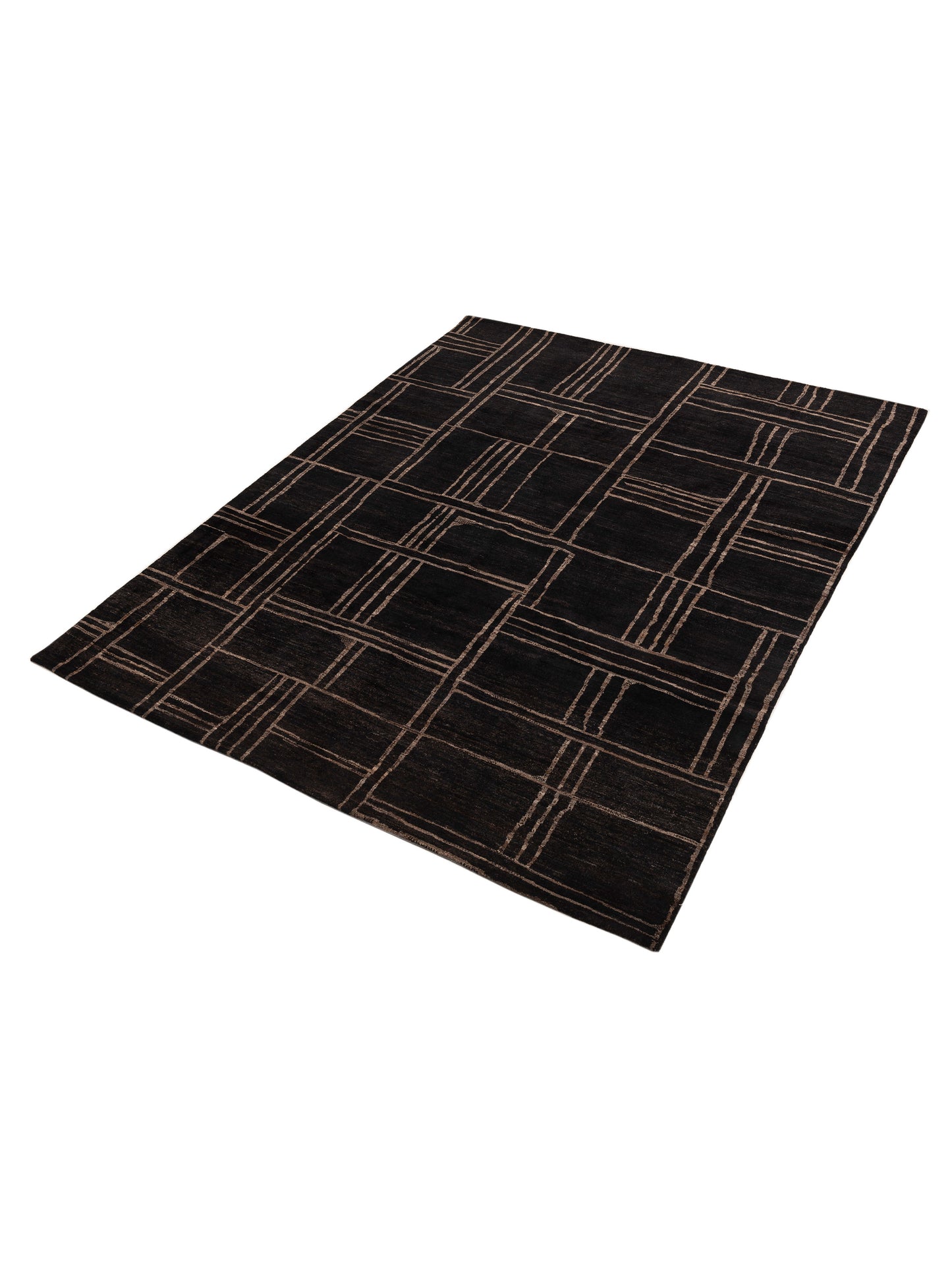 Siena Tibetino 154006 Black Black Contemporary Hand Knotted Rug