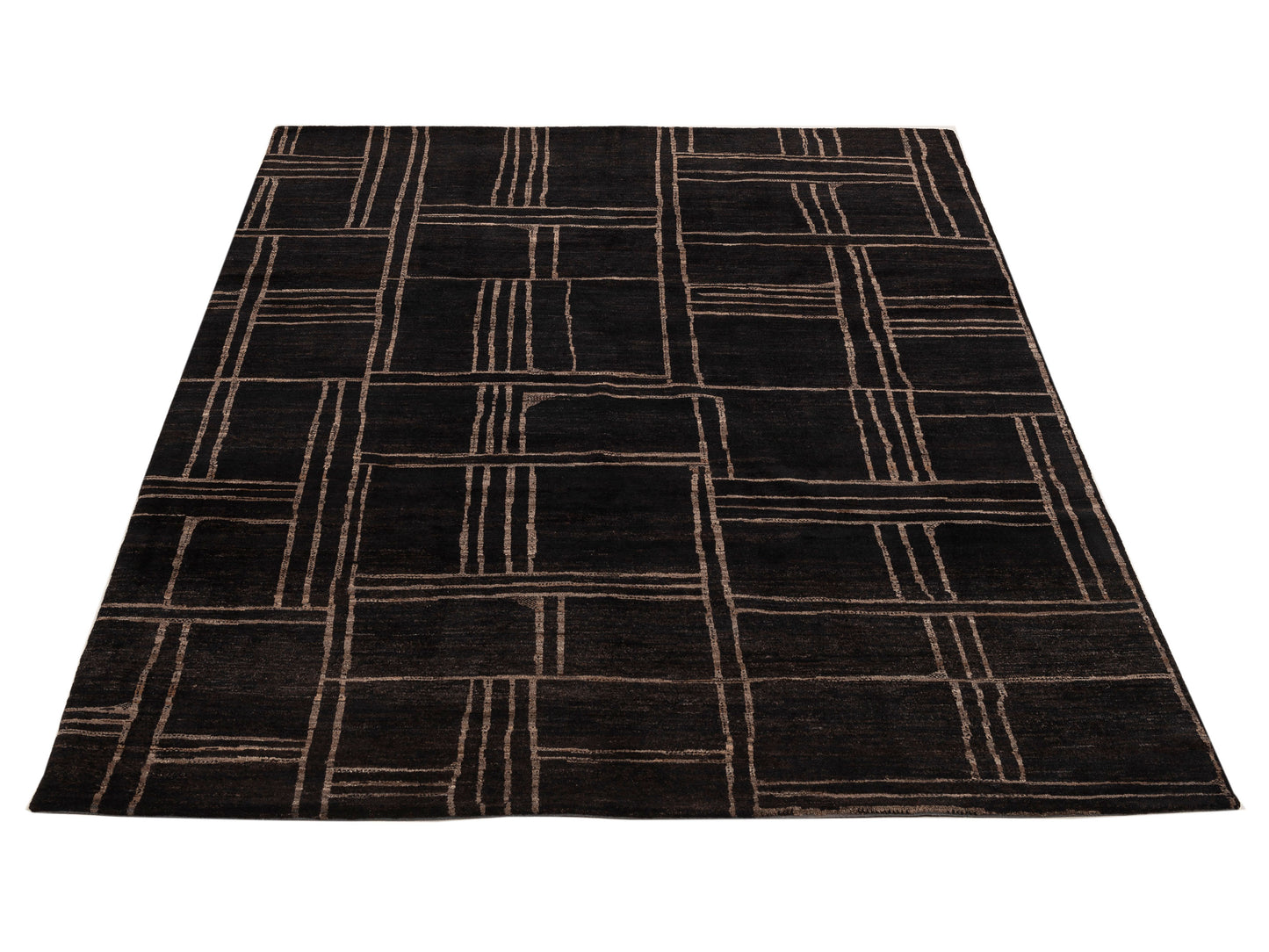 Siena Tibetino 154006 Black Black Contemporary Hand Knotted Rug