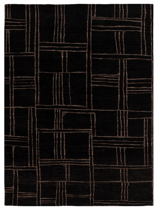 Siena Tibetino 154006 Black Contemporary Hand Knotted Rug