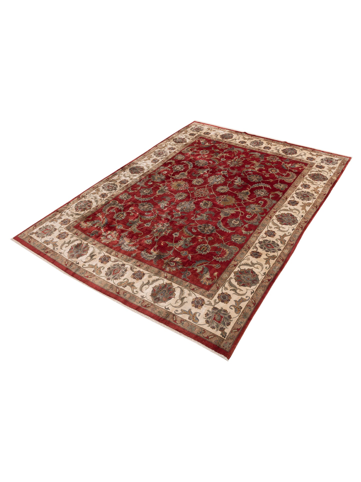 Rajpur Imperial 154056 Red Ivory Traditional Hand Knotted Rug