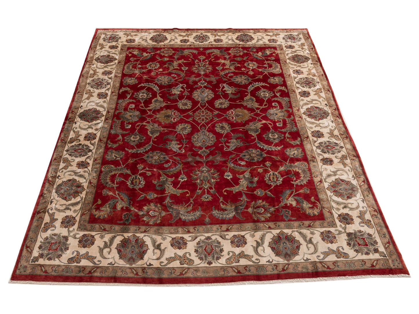 Rajpur Imperial 154056 Red Ivory Traditional Hand Knotted Rug