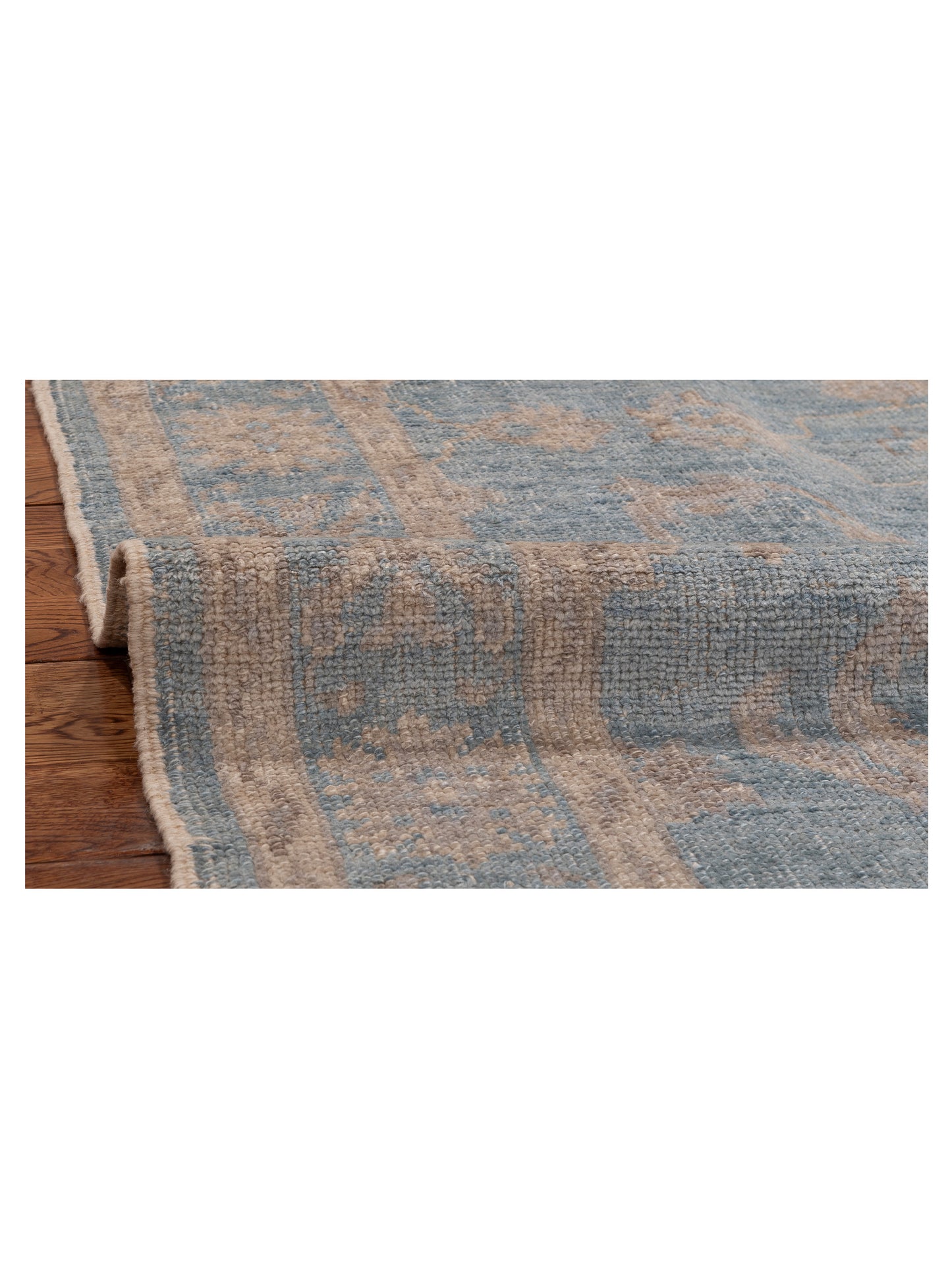 Authentic Angora Oushak Bade Blue Blue Traditional Hand Knotted Rug