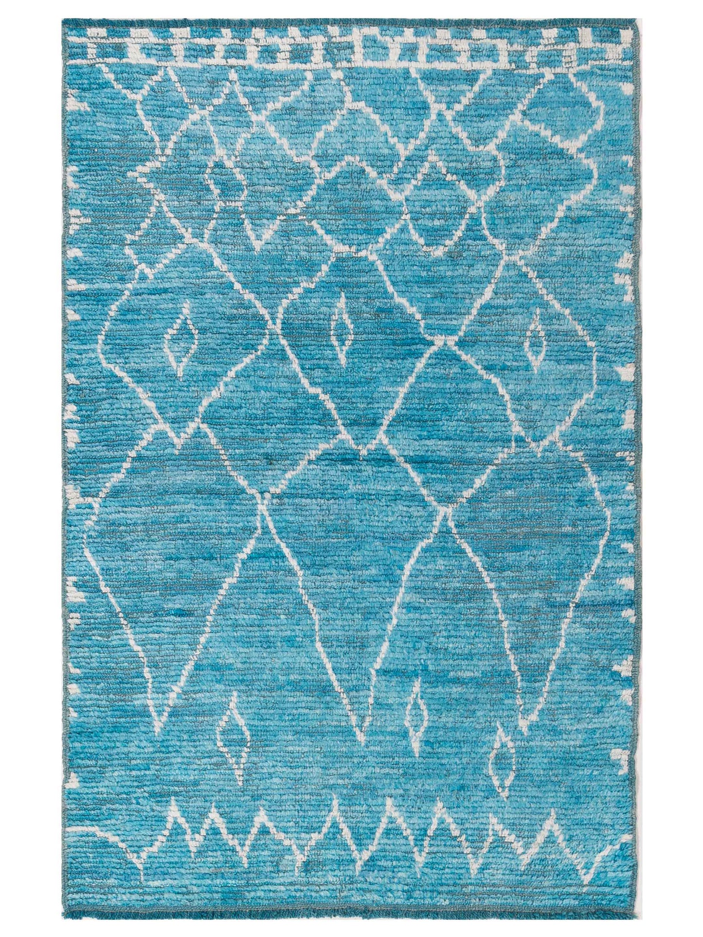 Pasha Berber  Turquoise Contemporary Hand Knotted Rug