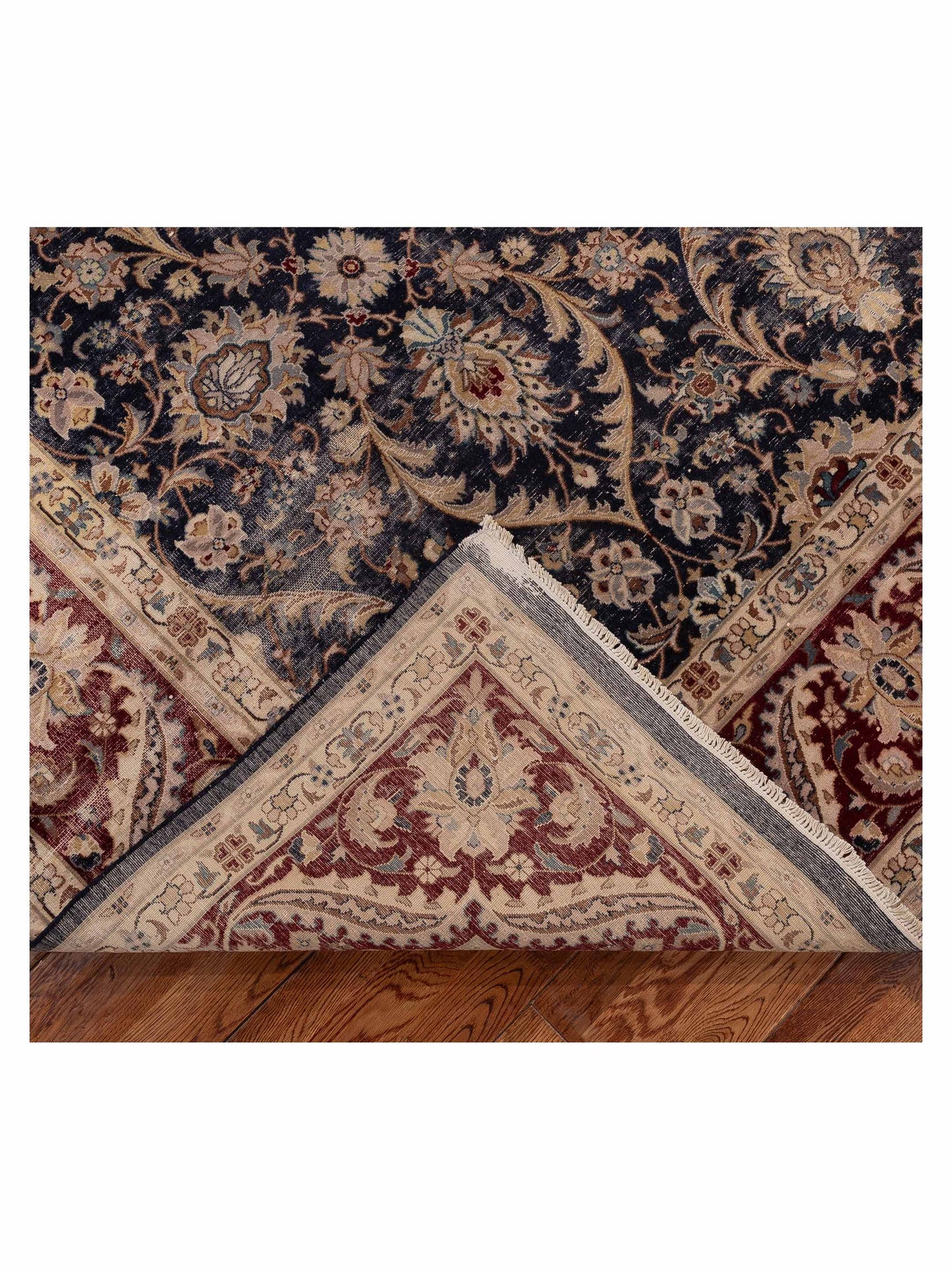 Rajpur Haji Jalili 154364 Charcoal Red Transitional Hand Knotted Rug