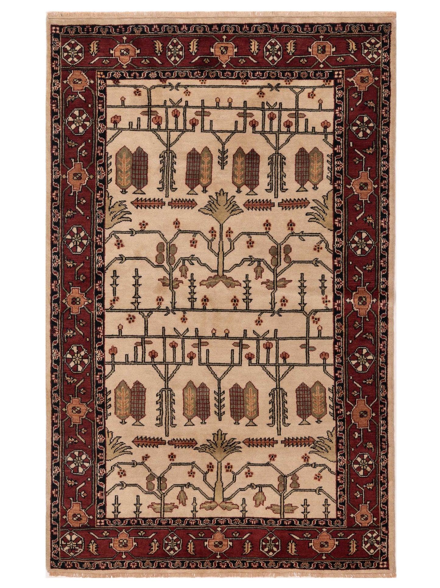 Rajpur Lilac 999937 Ivory Traditional Hand Knotted Rug